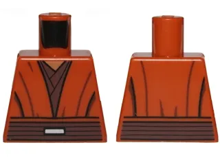 Torso SW Jedi Robe, Reddish Brown Undershirt and Belt Pattern (SW Pong Krell)