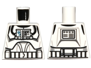 Torso SW Armor Clone Pilot (Clone Wars) with Blue Controls on Front Panel Pattern