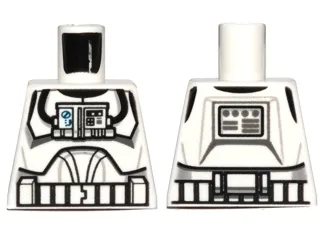 Torso SW Armor Clone Pilot (Clone Wars) with Blue Controls on Front Panel Pattern