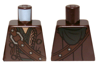 Torso LotR Coat with Shoulder Strap, Silver Buckle and Dark Green Hood Pattern