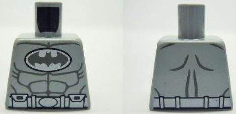 Torso Batman Logo in White Oval with Muscles and White Belt on Front and Back Pattern