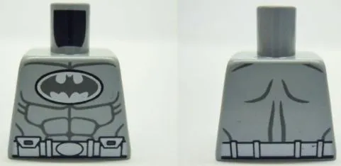 Torso Batman Logo in White Oval with Muscles and White Belt on Front and Back Pattern