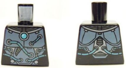 Torso Armor with Round Center Crystal and Tubes on Front and Back Pattern