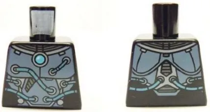 Torso Armor with Round Center Crystal and Tubes on Front and Back Pattern