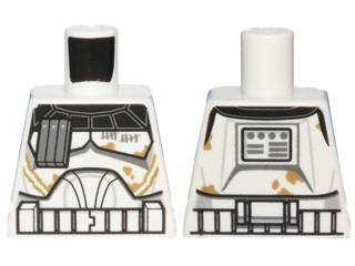 Torso SW Armor Captain Rex, Dirt Stains and Tally Marks Pattern (Clone Wars)