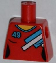 Torso V-Neck Female with 3 Blue and White Stripes and Blue '49' Pattern