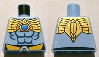 Torso Chima Muscles Outline and Gold Belt and Shoulder Plate Pattern Front and Back