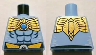 Torso Chima Muscles Outline and Gold Belt and Shoulder Plate Pattern Front and Back