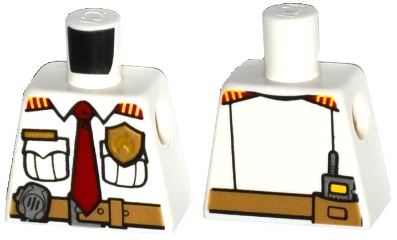 Torso Fire Chief Shirt with Tie, Fire Logo Badge and Belt Pattern