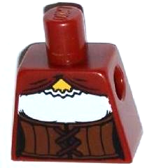 Torso Female Reddish Brown Corset with Laces over White Blouse, Yellow Neck Pattern