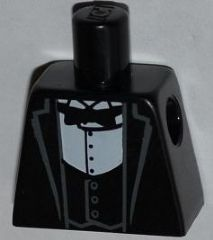 Torso Jacket Formal with Black Vest, White Shirt and Black Bow Tie Pattern