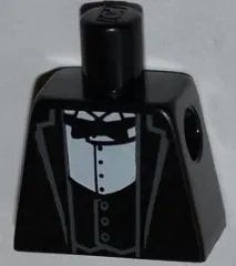 Torso Jacket Formal with Black Vest, White Shirt and Black Bow Tie Pattern