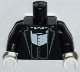 Torso Jacket Formal with Black Vest, White Shirt and Black Bow Tie Pattern / Black Arms / White Hands