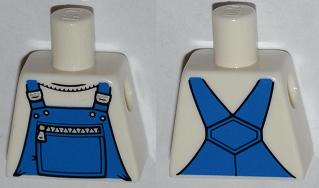 Torso Overalls Blue with Zippered Front Pocket Pattern