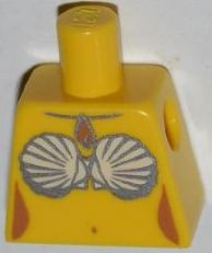 Torso Mermaid Seashell Bra and Sea Snail Necklace Pattern