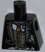 Torso Jacket and Tartan Vest, Brown Tie, Half Normal, Half Torn Pattern