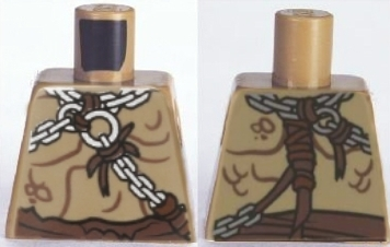 Torso Bare Chest with Body Lines and Chains Pattern