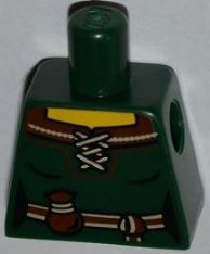 Torso Female Dress with Brown Laced Collar, Belt and Pouch Pattern