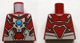 Torso Armor Vest with Silver Wolf Head and Dark Azure Round Jewel (Chi) Pattern