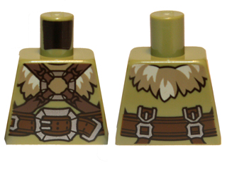 Torso LotR Vest with Fur Collar, Straps and Buckles Pattern