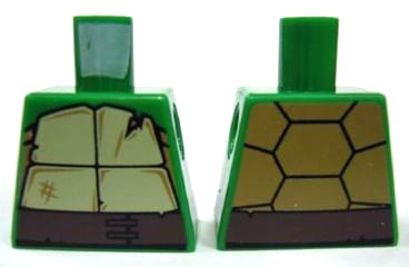 Torso Tan and Dark Tan Turtle Shell with Crack, Dark Brown Belt Pattern