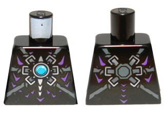 Torso Armor with Dark Bluish Gray Belts, Star and Blue Round Jewel (Chi) Pattern