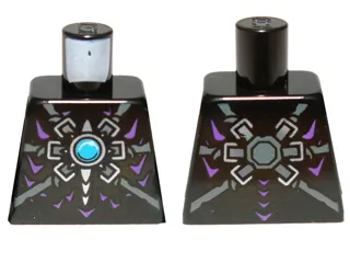 Torso Armor with Dark Bluish Gray Belts, Star and Blue Round Jewel (Chi) Pattern