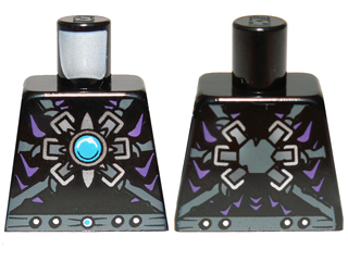 Torso Armor with Dark Bluish Gray Belts, Dots, Star and Blue Round Jewel (Chi) Pattern