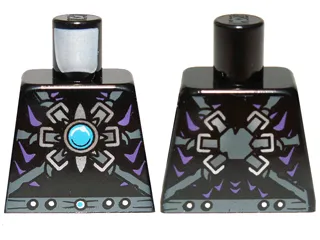 Torso Armor with Dark Bluish Gray Belts, Dots, Star and Blue Round Jewel (Chi) Pattern