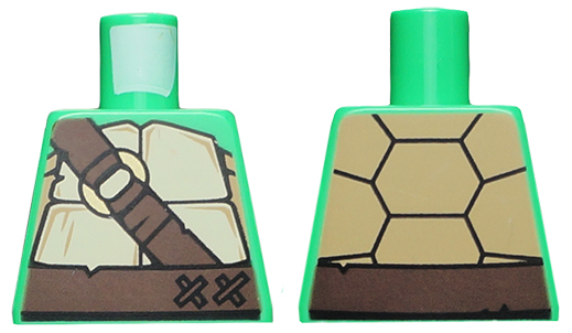 Torso Tan and Dark Tan Turtle Shell, Dark Brown Belt and Strap with Gold Ring Pattern