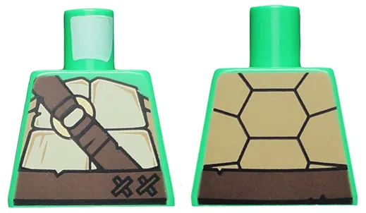 Torso Tan and Dark Tan Turtle Shell, Dark Brown Belt and Strap with Gold Ring Pattern