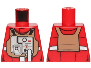 Torso SW Rebel B-wing Pilot with Medium Nougat Vest and Silver Front Panel Pattern