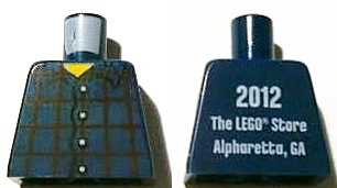 Torso Studios Plaid Button Shirt Front, 2012 The LEGO Store Alpharetta, GA Back Pattern