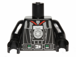 Torso SW Darth Vader Imperial Logo Medal Pattern / Black Arms / Black Hands