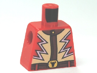 Torso Jacket with Lightning Zigzag and Steer / Bull's Head Buckle Pattern