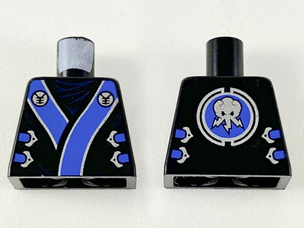 Torso Ninjago Robe with Blue and Silver Sash Pattern