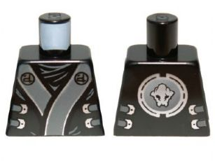 Torso Ninjago Robe with Gray and Silver Sash Pattern