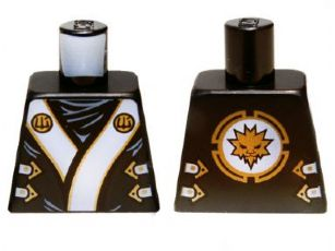 Torso Ninjago Robe with White and Gold Sash Pattern