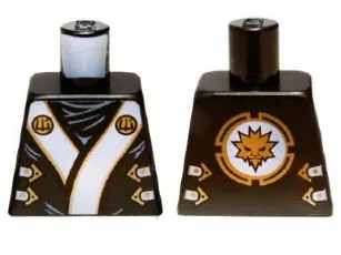 Torso Ninjago Robe with White and Gold Sash Pattern