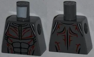 Torso Muscles Outline with Zipper and Protruding Veins Pattern