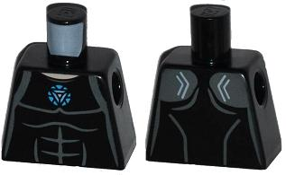 Torso Muscles Outline with Blue Circle (Arc Reactor) Pattern