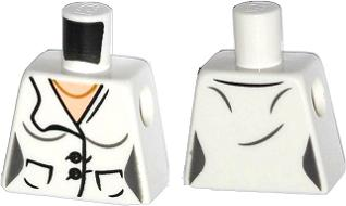 Torso Female Suit Jacket with 2 Pockets, Buttons and Gold Necklace Pattern