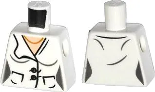 Torso Female Suit Jacket with 2 Pockets, Buttons and Gold Necklace Pattern