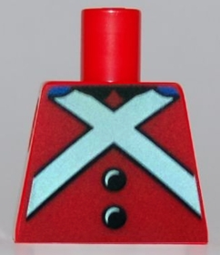 Torso Royal Guard Uniform with Black Buttons and White Crossed Belts Pattern