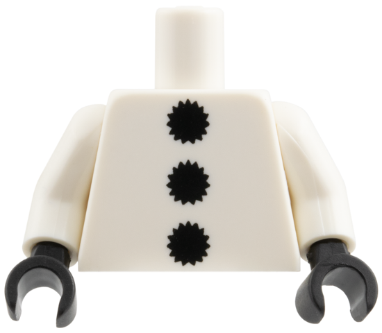 Torso 3 Black Pom Poms Pattern / White Arms / Black Hands