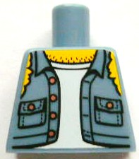 Torso Shirt Torn Off Sleeves, Buttons on Pockets, Jolly Roger Back Pattern