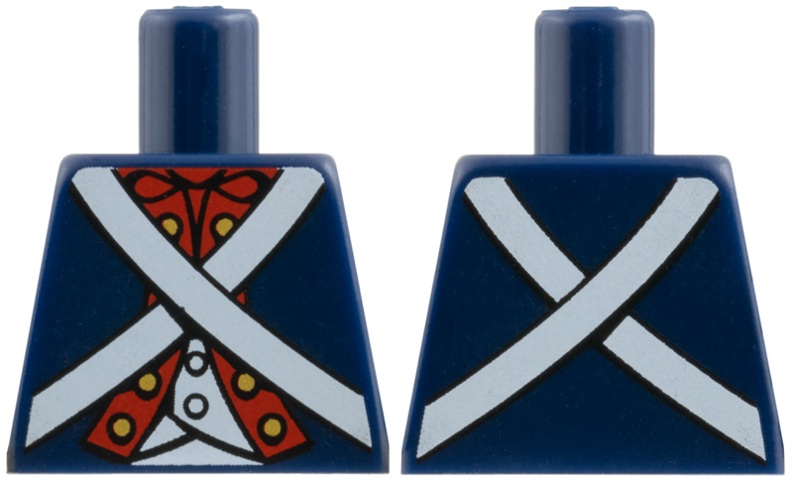 Torso Soldier White Crossed Belts and Red Placket with Gold Buttons Pattern