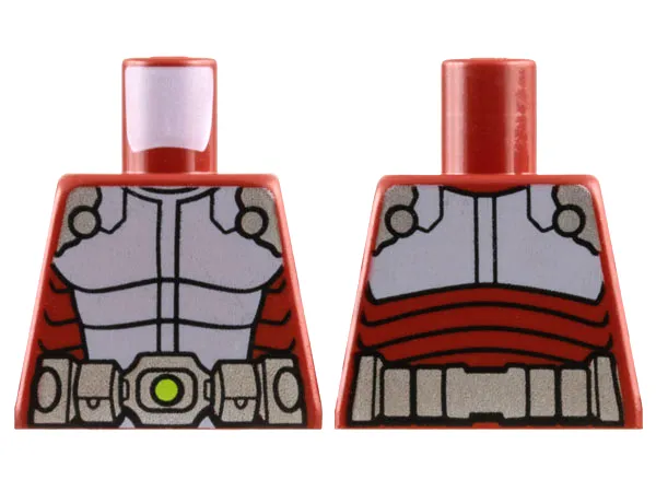 Torso Body Armor with Light Bluish Gray Panels, Silver Shoulders, Utility Belt with Lime Dot Pattern