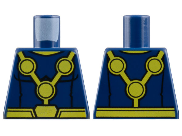 Torso Super Hero Costume with Yellow Circles, Belt, and Neck Pattern