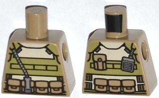 Torso Olive Green Body Armor with Radio and Pockets Pattern